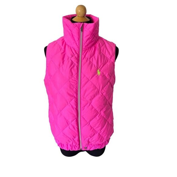 Polo Ralph Lauren Down Quilted Vest Neon PinkSize Small - Picture 1 of 9